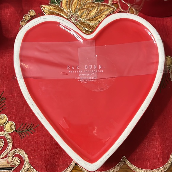 Rae Dunn Red Heart Shape Large Container/Trinket. - Picture 2 of 4